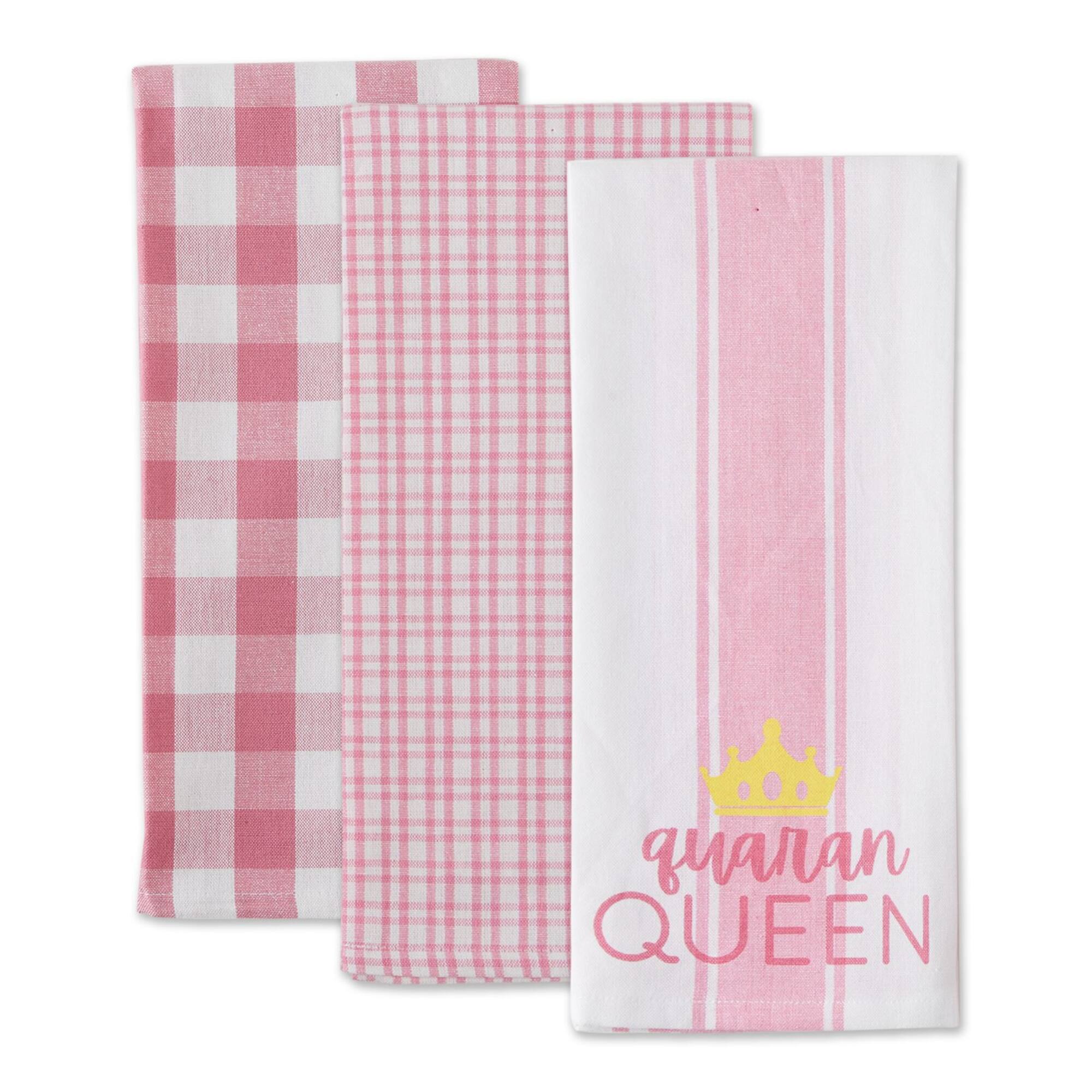 DII® Pink Quaranqueen Dish Towels, 3ct.